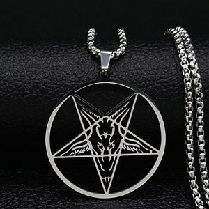 Silver Pentacle Baphomet Necklace